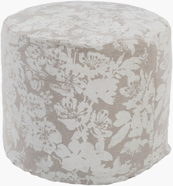 Surya Clara Handcrafted Woven Cube Pouf Footrest in Natural Linen Cotton Blend Bohemian Decor CAPF006-181818