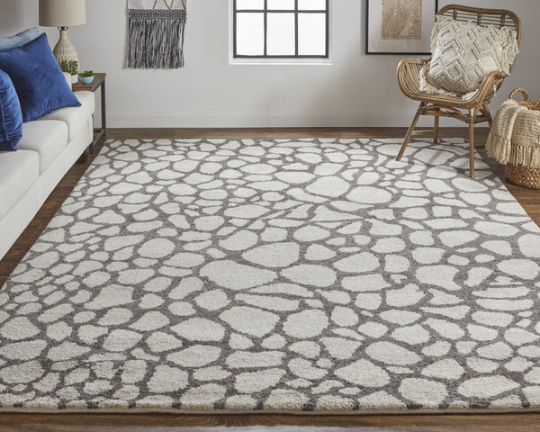 Feizy Rugs Belden Hand Knotted Wool Rug - Exquisite Tribal Berber Style With Distressed Aesthetic For Modern Homes Ivory,Gray Wool T03t6001gry000p00