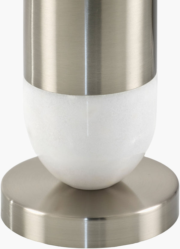 Surya Carina 29" Marble & Iron Accent Table Lamp - Chic Design, Easy Maintenance, Warm Glow For Home Elegance Body, White Marble,Iron,Iron,Linen,Polyester,Iron Car-001