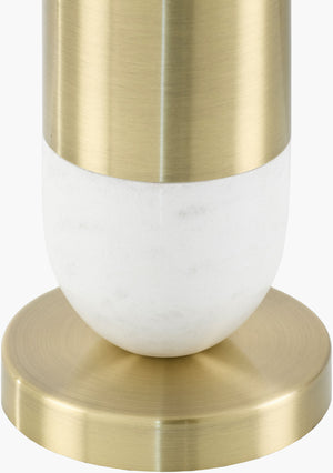 Surya Carina 29" Marble & Iron Accent Table Lamp - Chic Design, Easy Maintenance, Warm Glow For Home Elegance Body, White Marble,Iron,Iron,Linen,Polyester,Iron Car-002