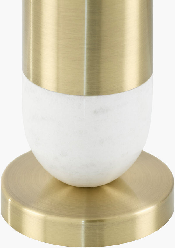 Surya Carina 29" Marble & Iron Accent Table Lamp - Chic Design, Easy Maintenance, Warm Glow For Home Elegance Body, White Marble,Iron,Iron,Linen,Polyester,Iron Car-002