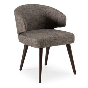 VIG Furniture Carlton Grey Fabric Dining Chair With Tapered Black Wood Legs, Ergonomic Sloped Back, Compact Comfort VGWCC115-GRY