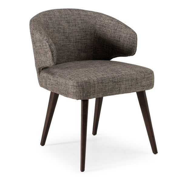 VIG Furniture Carlton Grey Fabric Dining Chair With Tapered Black Wood Legs, Ergonomic Sloped Back, Compact Comfort VGWCC115-GRY