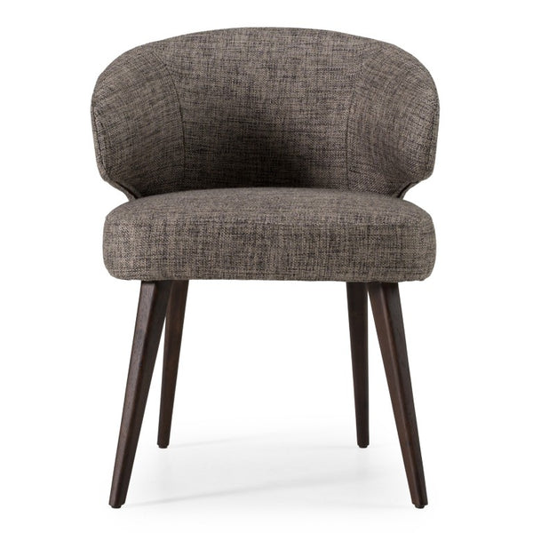 VIG Furniture Carlton Grey Fabric Dining Chair With Tapered Black Wood Legs, Ergonomic Sloped Back, Compact Comfort VGWCC115-GRY
