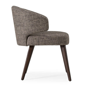 VIG Furniture Carlton Grey Fabric Dining Chair With Tapered Black Wood Legs, Ergonomic Sloped Back, Compact Comfort VGWCC115-GRY