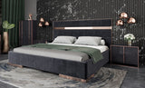 VIG Furniture Nova Domus Cartier Modern Black Velvet & Rosegold Bed VGVCBD-A002