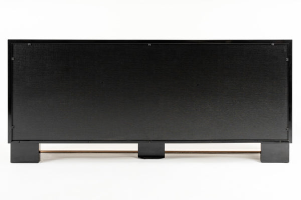 VIG Furniture Cartier High-Gloss Black Buffet With Brushed Rosegold Frame, Smooth Drawers & Ample Storage (W71") VGVCG-A002