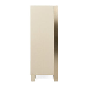 VIG Furniture Cartier Beige Shagreen Chest With Brushed Brass Accents — 5 Drawers, Fully Assembled Luxury Storage VGVC-J-A002-CH