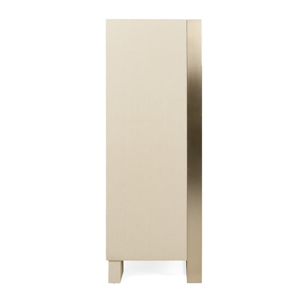 VIG Furniture Cartier Beige Shagreen Chest With Brushed Brass Accents — 5 Drawers, Fully Assembled Luxury Storage VGVC-J-A002-CH