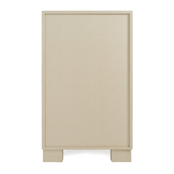 VIG Furniture Cartier Beige Shagreen Chest With Brushed Brass Accents — 5 Drawers, Fully Assembled Luxury Storage VGVC-J-A002-CH