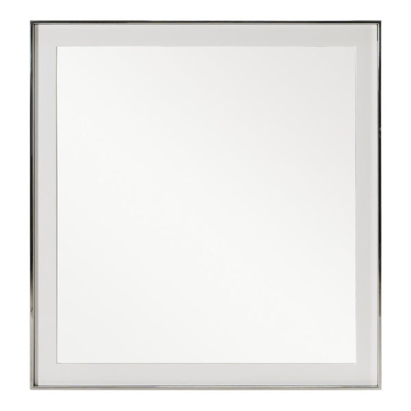 VIG Furniture Cartier Modern White High-Gloss Mirror With Polished Stainless Accents — Versatile Floor Or Wall Statement VGVC-J-A002-M-WHT