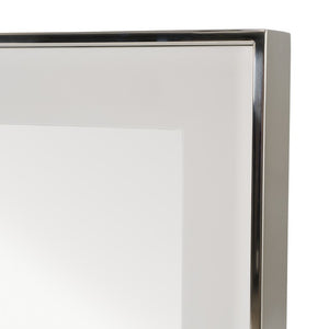VIG Furniture Cartier Modern White High-Gloss Mirror With Polished Stainless Accents — Versatile Floor Or Wall Statement VGVC-J-A002-M-WHT