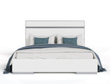 Modrest Cartier - Modern White Vegan Leather + Stainless Steel Bed