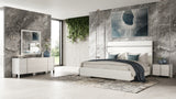 Modrest Cartier - Modern White Vegan Leather + Stainless Steel Bedroom Set