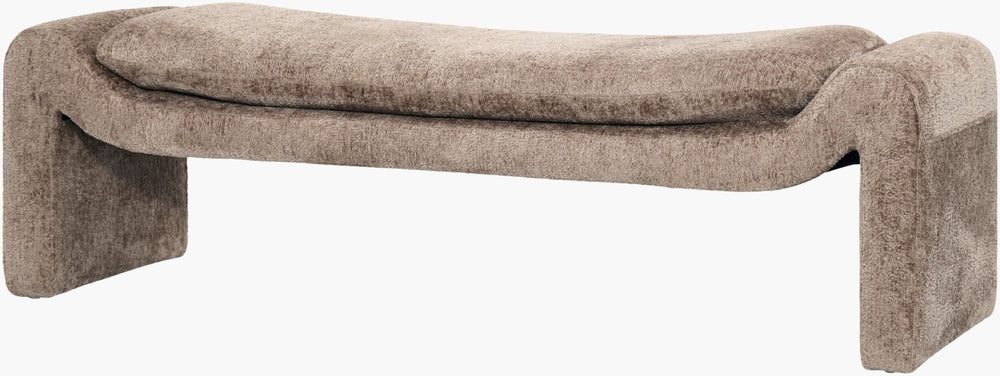 Surya Cascadia Upholstered Bench 60 Inch Wide Foam Cushion Seat for Bedroom or Entryway CASD003-186018