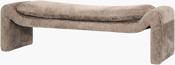 Surya Cascadia Upholstered Bench 60 Inch Wide Foam Cushion Seat for Bedroom or Entryway CASD003-186018