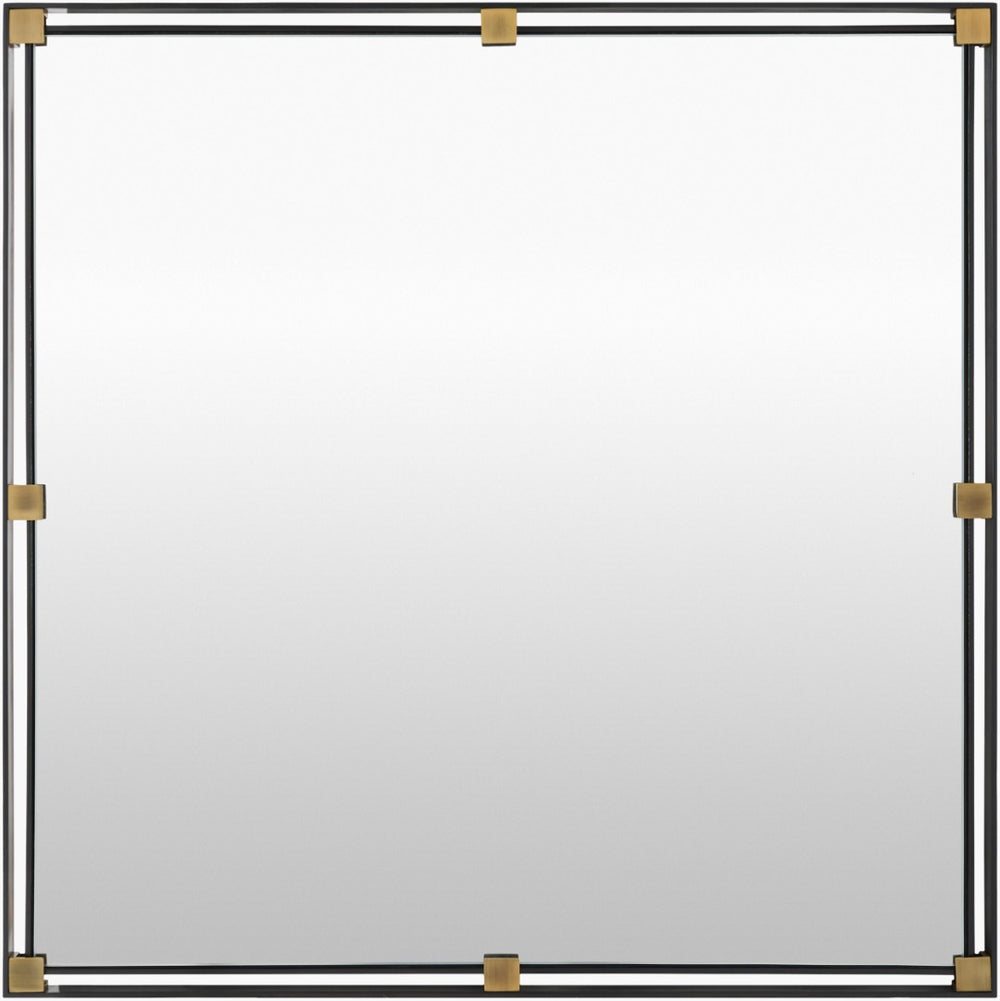 Surya Casimir Square Wall Mirror 36 Inch Handcrafted Frame for Entryway or Living Room CASI001-36361
