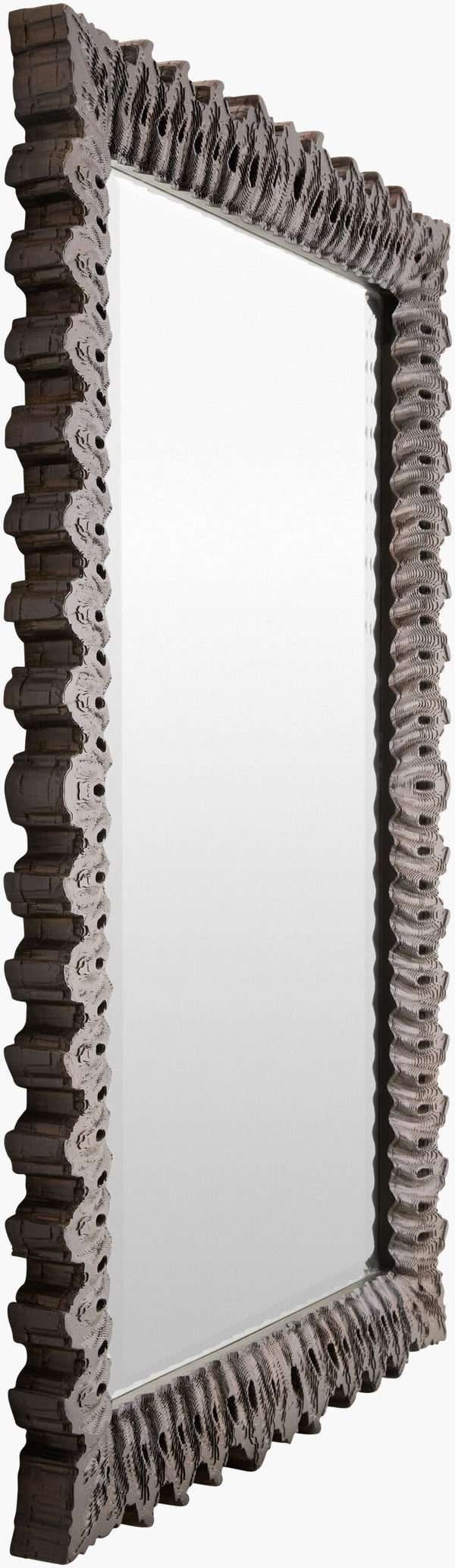 Surya Cassian Rustic Lodge 26"H X 39"W Accent Mirror - Nature-inspired Wall Decor For Cozy Spaces Frame, Metallic ,Bronze Mango Wood Cass001-3926