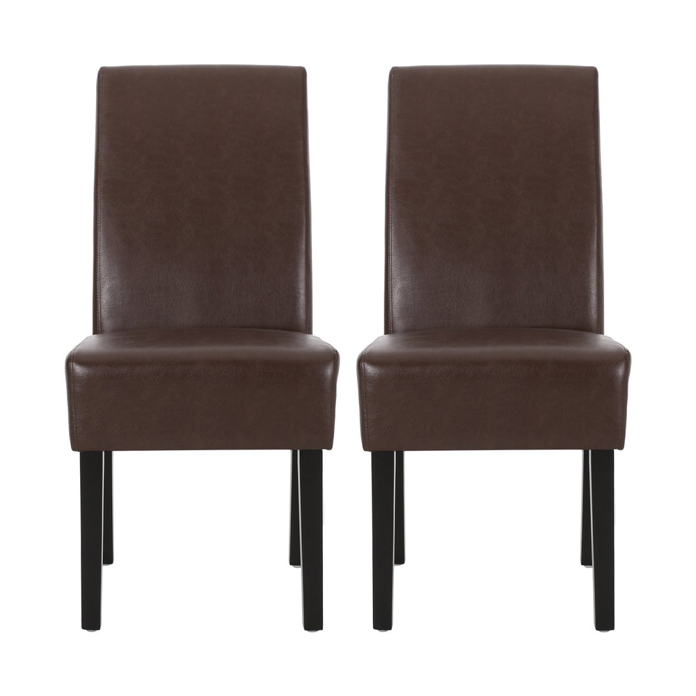 English Elm Dining Chair Set of 2 Upholstered Rubberwood Legs Minimalist Contemporary Seating 60162.00PUDBRN