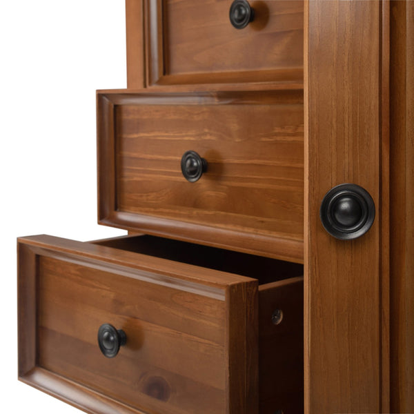English Elm Amherst Medium Storage Cabinet - Stylish Solid Wood Design With Four Drawers & Adjustable Shelves B136P159433