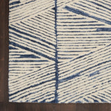 Nourison Vail VAI01 Handmade Tufted No Border Indoor Only Modern  Rug White Blue, White Blue 100% Wool 99446794178