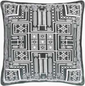 Surya Camaxtli 18"X18" Global Style Accent Pillow – Vibrant Cotton Decor For A Stunning Living Space! Charcoal Cotton,Cotton Cax005-1818