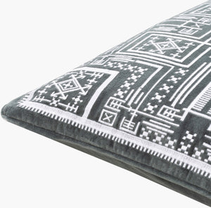 Surya Camaxtli 18"X18" Global Style Accent Pillow – Vibrant Cotton Decor For A Stunning Living Space! Charcoal Cotton,Cotton Cax005-1818