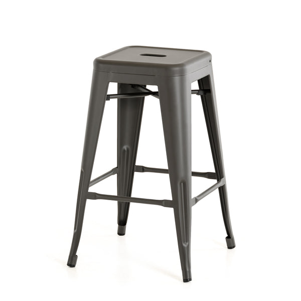Vig Furniture Dink Modern Grey Metal Bar Stool Set Of 4 – Stylish, Stackable Design With Ventilated Comfort! Grey  Vgcbt-5825-gry