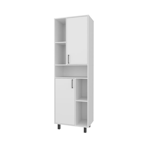 English Elm FM Buckeye Kitchen Pantry Cabinet with Open Shelves and Closed Storage, Space-Saving Modern Design White 43.71 L x 20.48 W x 9.45 H B128P301403