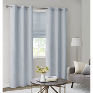 English Elm Basketweave Roman Shade with Thermal Foam Backing for Energy Efficiency, Cordless Easy Operation and Privacy Blue 11.42 L x 5.38 W x 7.48 H B035129724