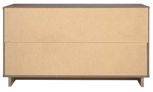 English Elm Granville 55" Modern Dresser In Light Gray With 6 Drawers, Gold Hardware & Textured Design Elegance B365S00091