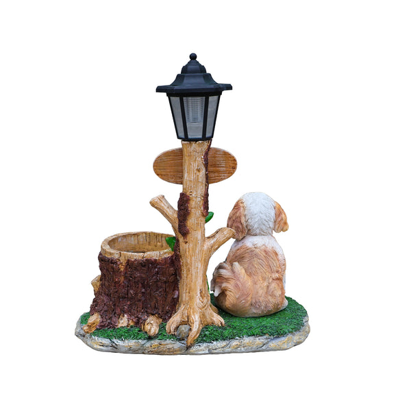 English Elm Sitting Corgi Resin Planter Sculpture Whimsical Porch Garden Decor with Succulent Cavity W5398P464240