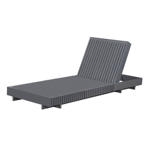 English Elm Modern Acacia Wood Outdoor Chaise Lounge Slatted Reclining Poolside Sun Chair Dark Grey N770P281696G_65429.00CUSHDGRY