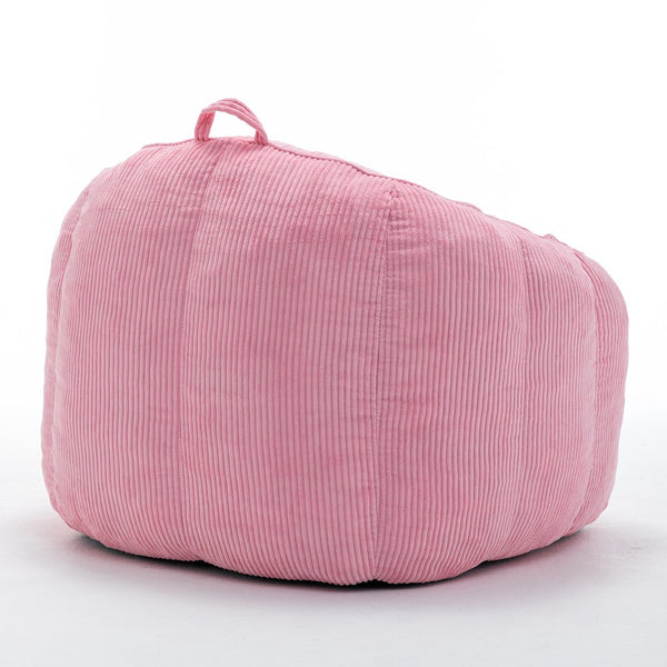 English Elm Giant Corduroy Bean Bag with Armrests Shredded Foam Lounge Chair for Living Room Pink W2200P442630