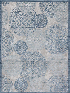 Unique Loom Aberdeen Chatsworth Machine Made Polka Dots Rug Blue, Beige/Light Blue 9' 0" x 12' 0"