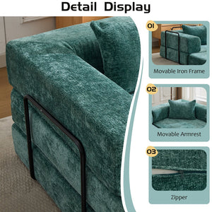 English Elm Compression Convertible Floor Sofa Bed - Cozy Chenille Loveseat For Small Spaces, No Assembly Needed! W3723P345641