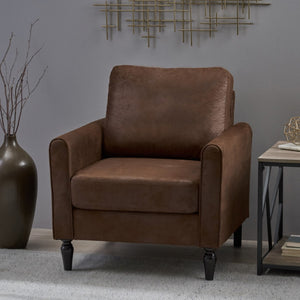 Christopher Knight Home® - Noble House - Blithewood Contemporary Club Chair with Plush Microfiber Cushions, Brown and Black