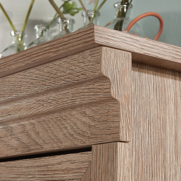 English Elm Library Hutch - Versatile Brown Finish Storage Solution With Cord Management For Any Room Decor B356P367908