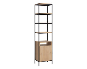 Sunpan Ambrose Modular Bookcase - Modern Oak Design with Elegant Iron Frame, Perfect for Any Space Small - 20.5W x 16.5D x 82.75H
