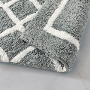JLA Home Madison Park - Reversible Plush High-Pile Tufted Microfiber Bath Rug with OEKO-TEX Safety, Machine Washable Comfort Grey MP72-5666