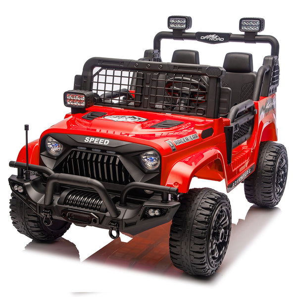English Elm 24v Two Seater Kids Ride on Truck with Parental Remote and Four Wheel Suspension W1578P375445