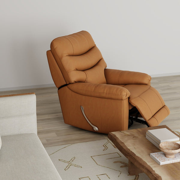English Elm Global Home Swivel Glider Recliner In Oslo Antelope - Luxurious Leather, Smooth Motion & Comfort B339P333948