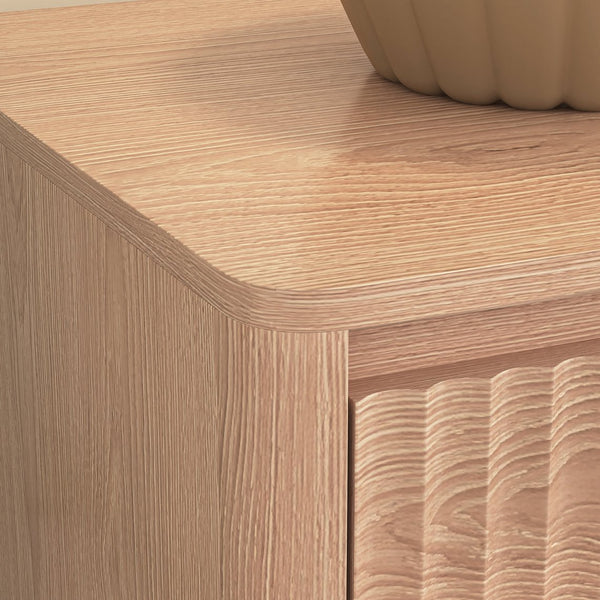 English Elm 9 Drawer Mid Century Wood Dresser Low Profile Matte Finish Bedroom Storage Cabinet Natural W409S00012