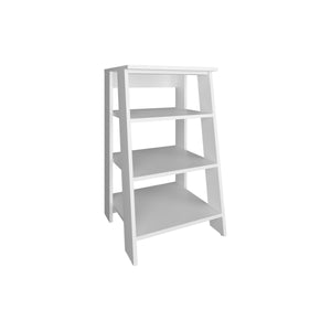 English Elm Linen Vertical Storage Cabinet 29.7"H with Four Open Shelves and Sturdy Legs for Compact Rooms White 34.65 L x 18.5 W x 3.15 H B097P250829