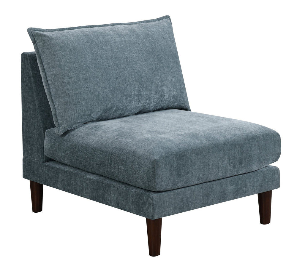 English Elm Gorgeous 6pc Modular Sectional Set — Versatile 4 Armless Chairs & 2 Ottomans, Plush Morgan Fabric Mineral B011S01580