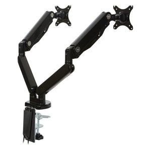 OSP Home Furnishings Double Monitor Arm Dual Setup with Gas Spring Articulation and Integrated Cable Management Black A2MAD1730-BK