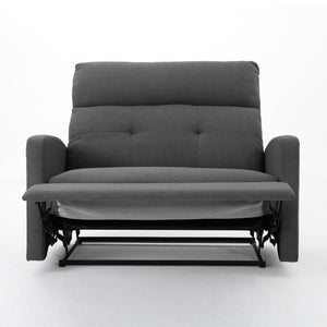 English Elm Christopher Knight Home® - Reclining Loveseat with Push-Back Recline, Plush Tufted Fabric Sofa, Compact Wall-Hugger Design Charcoal 61372.00CCL