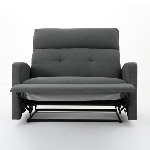 English Elm Christopher Knight Home® - Reclining Loveseat with Push-Back Recline, Plush Tufted Fabric Sofa, Compact Wall-Hugger Design Charcoal 61372.00CCL