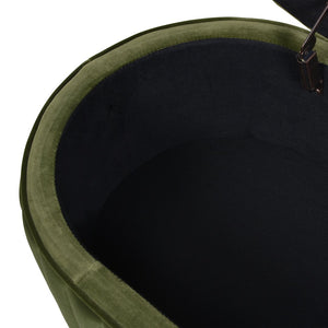 English Elm Jennifer Taylor Home - Chloe Olive Green Storage Bench in Performance Velvet with Flip-Top Compartment and Satin Gold Legs B2719P238527