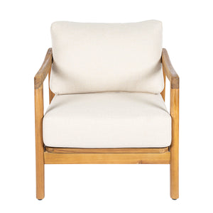 English Elm Outdoor Acacia Wood Club Chair Rope Back Teak Finish Patio Lounge Seat N768P383070T